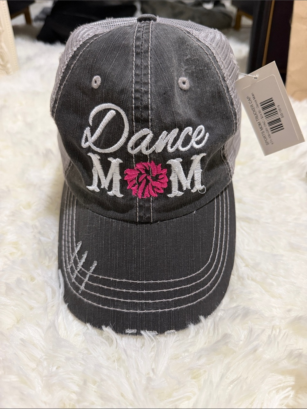 Katydid Dance MOM Trucker Hat - Gray with Pink Accent